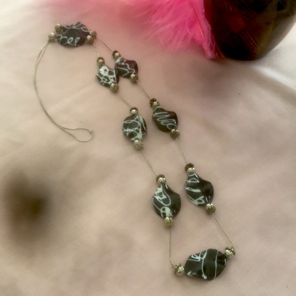 Fashion White & Black With Silver Chain  Wrap Layer Necklace - Picture 6 of 10